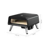 WMF Pizzaiolo Pro Pizzaofen, 400°C Backtemperatur, großer Pizzastein (Ø 40 cm), automatische Drehmechanik, integrierte Temperaturüberwachung für perfekte Ergebnisse in 90 Sek., Gas Pizzaofen, schwarz