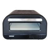 Unold 68815 PIZZAOFEN Don Luigi Sonderedition, Elektrisch 450°C, inkl. Zubehör, hitzeisoliert, gleichmäßige hitzeverteilung, Energiesparend, 2 min Backzeit, Automatikprogramme, Profi Pizza, 1.700 Watt
