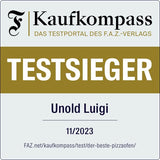 Unold Pizzaofen LUIGI 68816 | Elektrischer Pizza Ofen aus rostfreiem Edelstahl mit Pizzastein mit bis zu 450°C, nur ca. 2 Minuten Backzeit, energiesparend, 1.700 Watt
