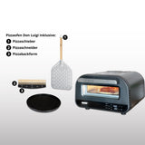 Unold 68815 PIZZAOFEN Don Luigi Sonderedition, Elektrisch 450°C, inkl. Zubehör, hitzeisoliert, gleichmäßige hitzeverteilung, Energiesparend, 2 min Backzeit, Automatikprogramme, Profi Pizza, 1.700 Watt