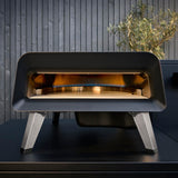 WMF Pizzaiolo Pro Pizzaofen, 400°C Backtemperatur, großer Pizzastein (Ø 40 cm), automatische Drehmechanik, integrierte Temperaturüberwachung für perfekte Ergebnisse in 90 Sek., Gas Pizzaofen, schwarz
