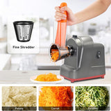 Elektrische Käsereibe Gemüsehobel - Elektrische Drehreibe Chopper Salat Maker mit 5 Edelstahltrommeln für Gurke, Karotte, Kartoffel, Nüsse