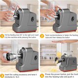 Elektrische Käsereibe Gemüsehobel - Elektrische Drehreibe Chopper Salat Maker mit 5 Edelstahltrommeln für Gurke, Karotte, Kartoffel, Nüsse