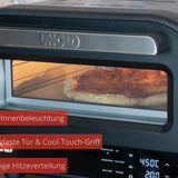 Unold 68815 PIZZAOFEN Don Luigi Sonderedition, Elektrisch 450°C, inkl. Zubehör, hitzeisoliert, gleichmäßige hitzeverteilung, Energiesparend, 2 min Backzeit, Automatikprogramme, Profi Pizza, 1.700 Watt