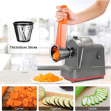 Elektrische Käsereibe Gemüsehobel - Elektrische Drehreibe Chopper Salat Maker mit 5 Edelstahltrommeln für Gurke, Karotte, Kartoffel, Nüsse