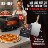 HOFFEUER Pizzaofen elektrisch – Profi Elektro-Pizza Ofen für Zuhause mit Pizzastein, Drehfunktion & Zubehör | Pizza wie aus dem Steinofen, Flammkuchenofen | Elektrischer Pizzamaker | Grill Oven