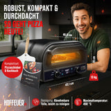 HOFFEUER Pizzaofen elektrisch – Profi Elektro-Pizza Ofen für Zuhause mit Pizzastein, Drehfunktion & Zubehör | Pizza wie aus dem Steinofen, Flammkuchenofen | Elektrischer Pizzamaker | Grill Oven