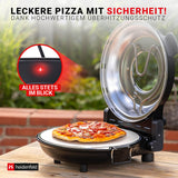 Heidenfeld Pizzaofen Napoli | 1200 Watt bis 400°C - Backofen - Pizzastein - Pizzaofen elektrisch - Pizza Ofen - Pizza Maker - Pizzamaker - Pizza Backofen - Elektro Pizzaofen - Elektrischer Pizza-Ofen